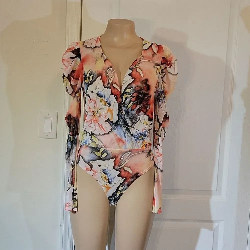 DAY G WOMEN"S MULTICOLOR LONG SLEEVES BODYSUIT